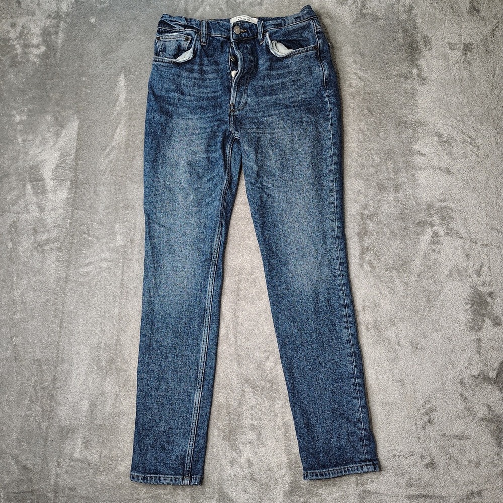 Reformation Jeans Womens 26 Blue Serena High Rise Skinny Button Fly Denim Medium